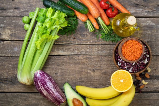 Healthy food background. Selection of balanced food for healthy nutrition